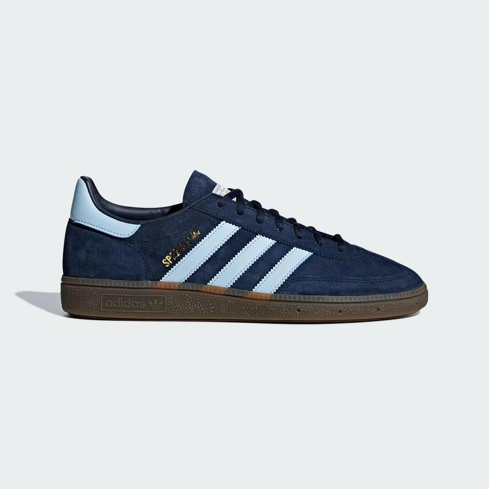 NEW ADIDAS men's handball spezial shoes in navy/clear sky/gum